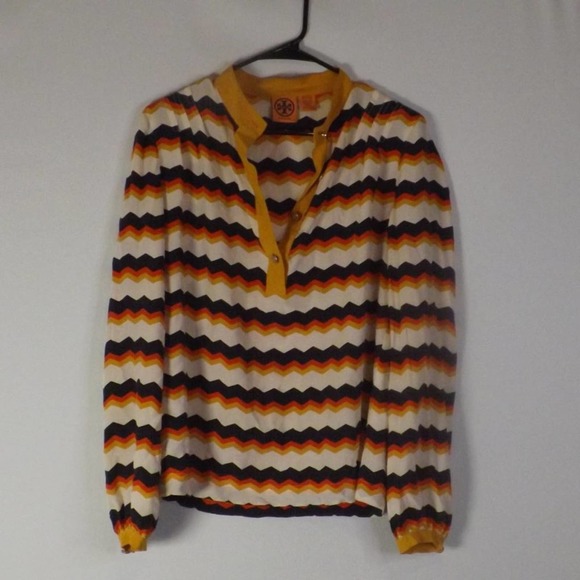 Tory Burch Chevron Blouse 8 - Picture 1 of 8